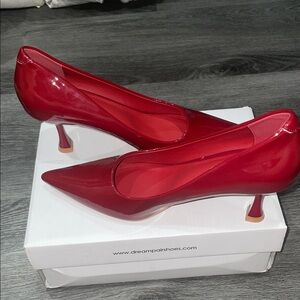 Dream Pairs Glossy Cherry Heels
